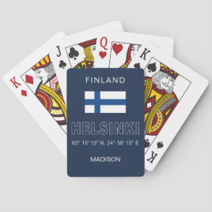 Jeu De Cartes Nom personnalisé Coordonnées d'Helsinki