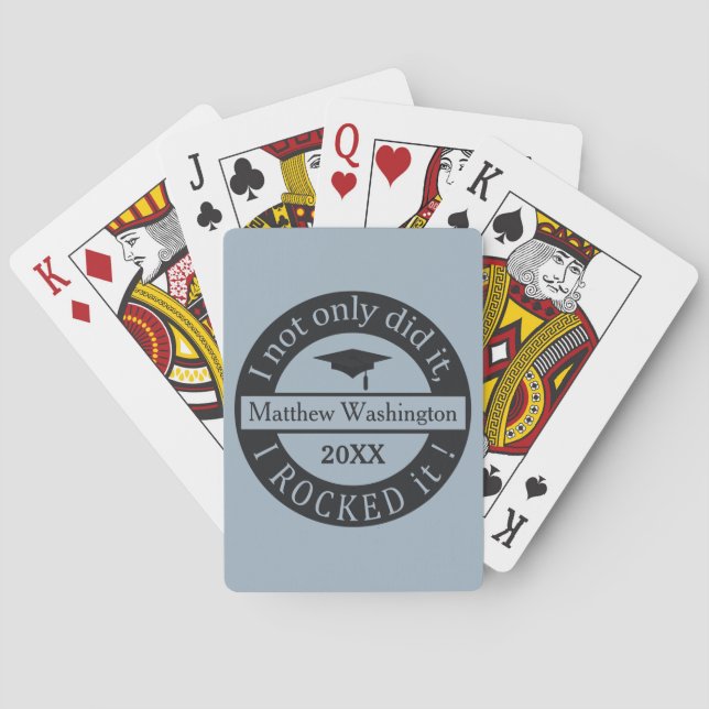 Jeu De Cartes Nom personnalisé de diplôme et année de lecture de (dos)