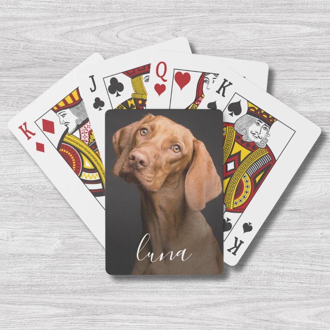 Jeu De Cartes Nom personnalisé de la photo de chien de compagnie (Pet Dog Photo Playing Cards)