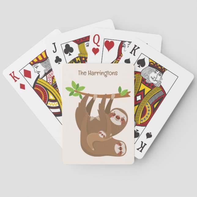Jeu De Cartes Nom personnalisé et fentes de couleur (dos)
