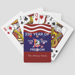 Jeu De Cartes Nom personnalisé, famille et liberté America 250 a