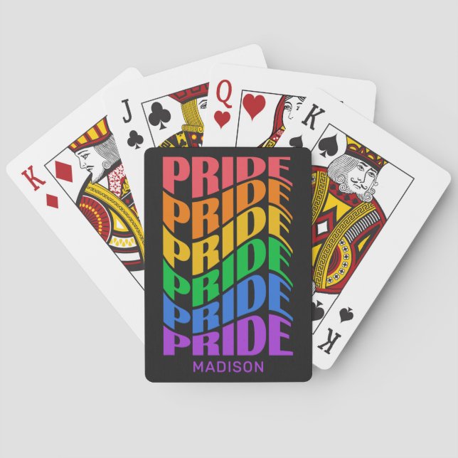 Jeu De Cartes Nom personnalisé Fierté (dos)