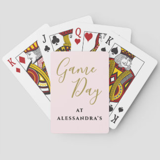 Jeu De Cartes Nom personnalisé Funny Minimaliste Pastel Rose Jou