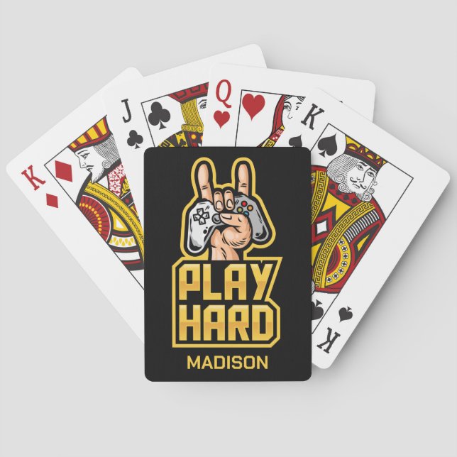 Jeu De Cartes Nom personnalisé Gamer (dos)