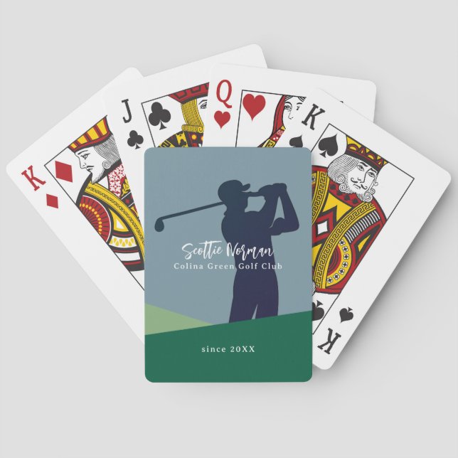 Jeu De Cartes Nom personnalisé Golfer Poker (dos)