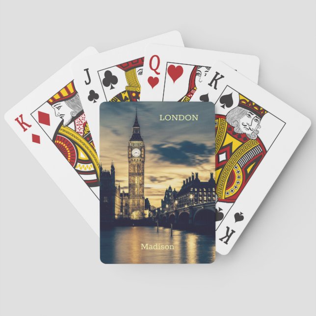 Jeu De Cartes Nom personnalisé Londres (dos)