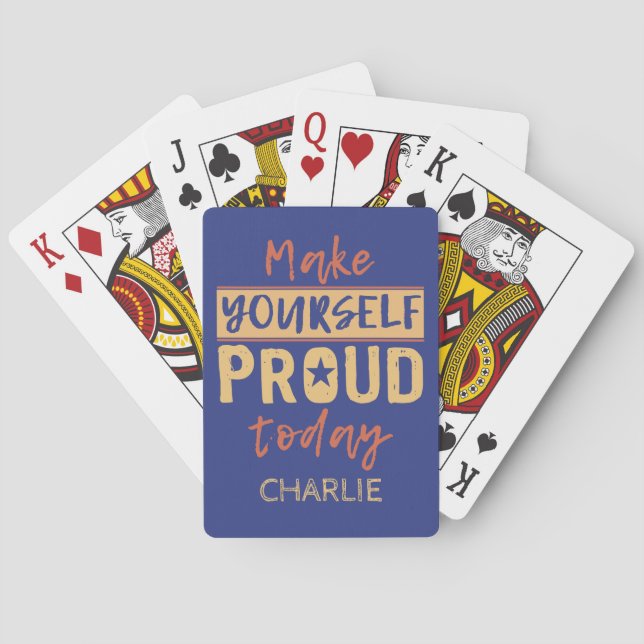 Jeu De Cartes Nom personnalisé "Make Yourself Froud" lecture de  (dos)