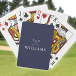 Jeu De Cartes Nom Personnalisé Marine Blue and White Golf Clubs<br><div class="desc">Personnalisez le nom dans la typographie classique moderne pour créer un cadeau de golf unique et garder le saké pour n'importe quel golfeur. Conçu par Thisisnotme©</div>