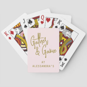 Jeu De Cartes Nom personnalisé Pastel Rose Gold Script Minimalis