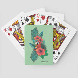 Jeu De Cartes Nom personnalisé Perroquet tropical