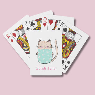 Jeu De Cartes Nom personnalisé personnalisé du chat mignon