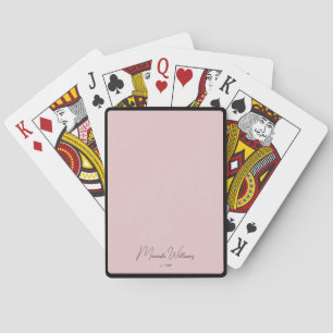 Jeu De Cartes Nom personnalisé personnalisé manuscrit rose vierg