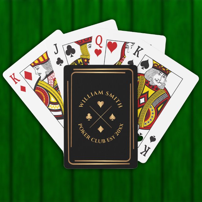 Jeu De Cartes Nom personnalisé Poker Club Jeu or (Créateur téléchargé)