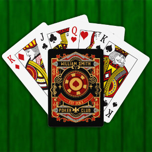 Jeu De Cartes Nom personnalisé Poker Club Jeu Retro