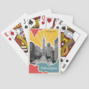 Jeu De Cartes Nom personnalisé Retro Philadelphie