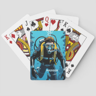 Jeu De Cartes Nom personnalisé Scuba Diver