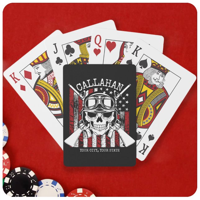 Jeu De Cartes NOM personnalisé Soldat Crâne Double Armes USA Dra (Créateur téléchargé)