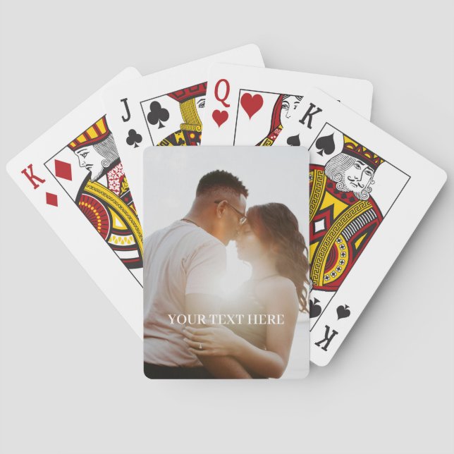JEU DE CARTES NOM PERSONNALISÉ TEXTE DE SCRIPT PHOTO VERTICALE   (dos)