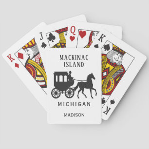Jeu De Cartes Nom personnalisé, texte et couleur Mackinac Island