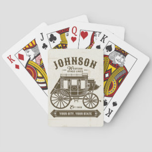 Jeu De Cartes NOM PERSONNALISÉ Vieux Western Stagecoach Carriage