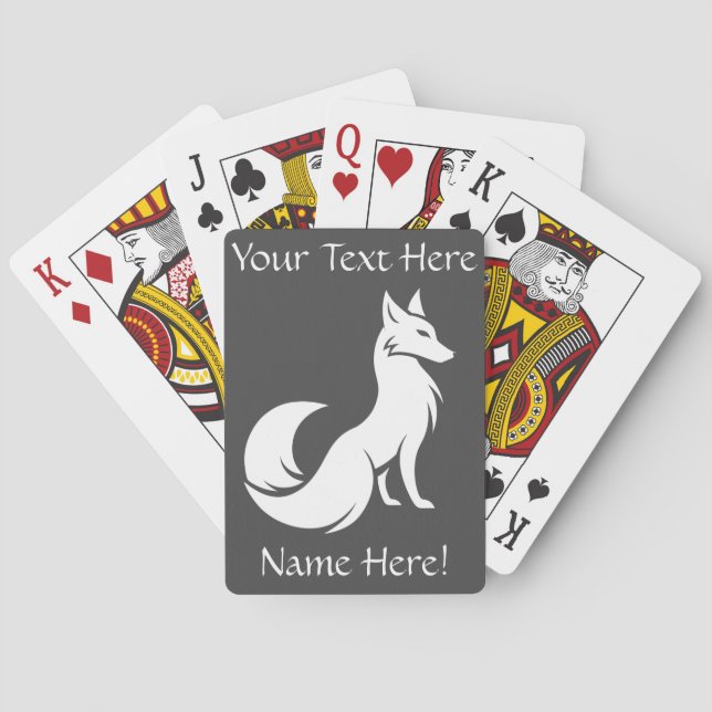 Jeu De Cartes Nom personnalisé White Fox Jeu (dos)