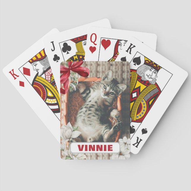 Jeu De Cartes Nom photo personnalisé de l'animal de compagnie (dos)