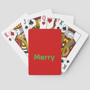 Jeu De Cartes Nom vert joyeux sur fond rouge