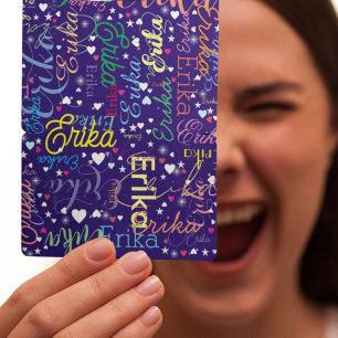 Jeu De Cartes Noms colorés Coeurs mignons et étoiles