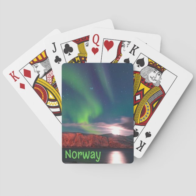Jeu De Cartes Norvège Lumières nordiques scandinaves Clips rouge (dos)