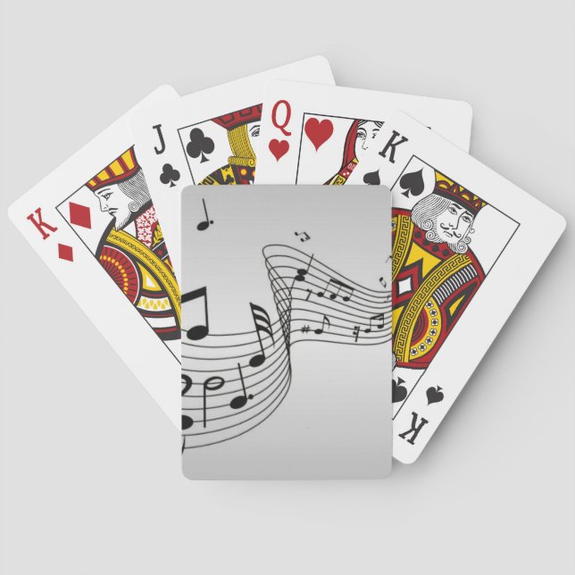 Jeu De Cartes Notes de musique sur argent (dos)