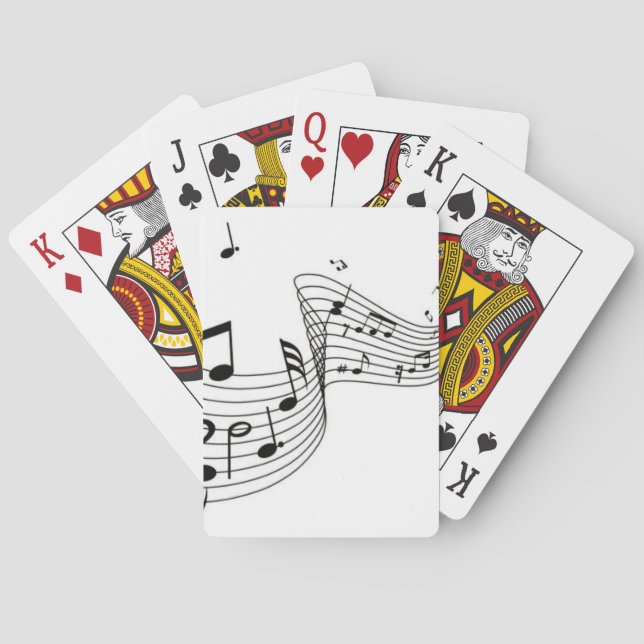 Jeu De Cartes Notes de musique sur blanc  (dos)