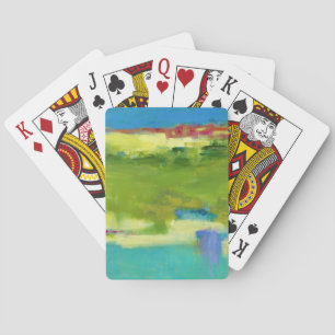 Jeu De Cartes Notes de terrain - Art vert Abstrait