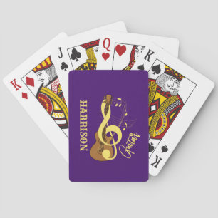 Jeu De Cartes Notes musicales acoustiques de guitare personnalis