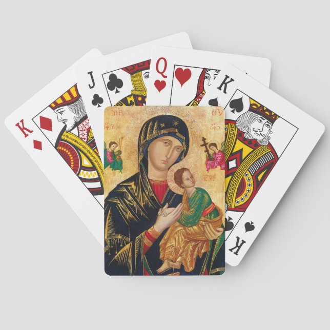 Jeu De Cartes Notre Dame Perpétuelle aide Vierge Marie Icône Rus (dos)