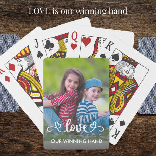 Jeu De Cartes Notre Main Gagnante - Photo de Famille Amour