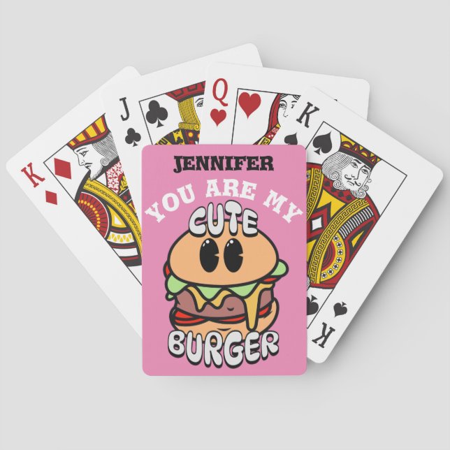 Jeu De Cartes Nourriture, hamburger mignon, cadeau sucré et humo (dos)