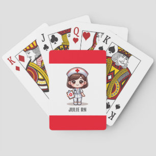 Jeu De Cartes Nourriture Manga mignonne avec cheveux Brown Brown