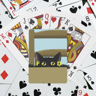 Jeu De Cartes Nourriture pour chat noir humour drôle chat affamé