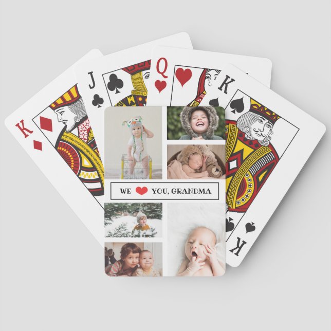 Jeu De Cartes Nous t'aimons Collage photo de grand-mère (dos)