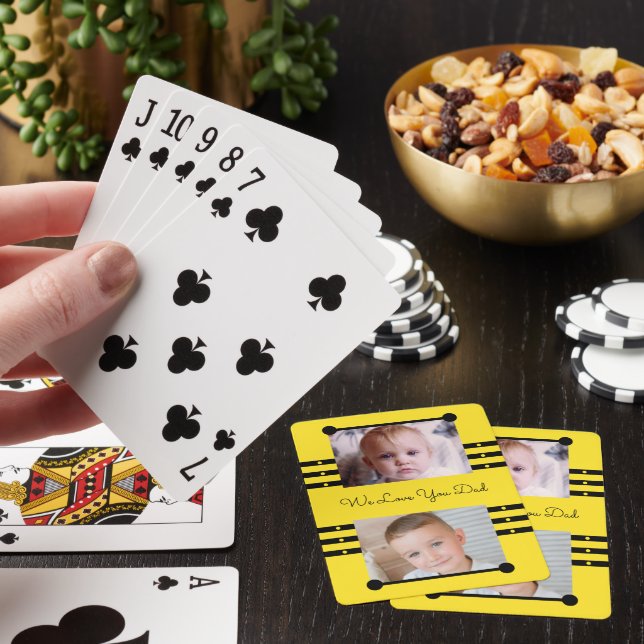 Jeu De Cartes Nous vous aimons papa avec des noms jaune noir pho (In Situ)