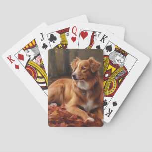 Jeu De Cartes Nouvelle-Écosse Canard Terrier À L'Automne Feuille