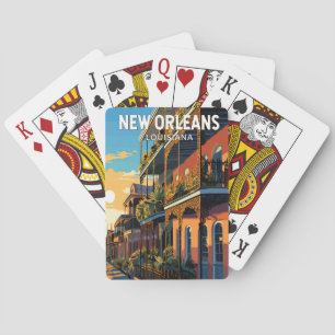 Jeu De Cartes Nouvelle-Orléans Louisiane Voyage Art Vintage