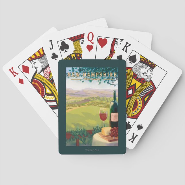 Jeu De Cartes Nouvelle scène de pays de HampshireWine (dos)