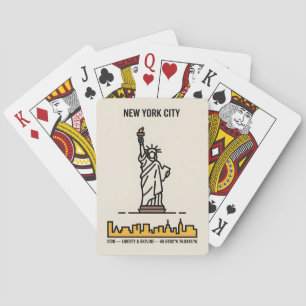Jeu De Cartes Nouvelle York Statue de la Liberté Dessin au trait