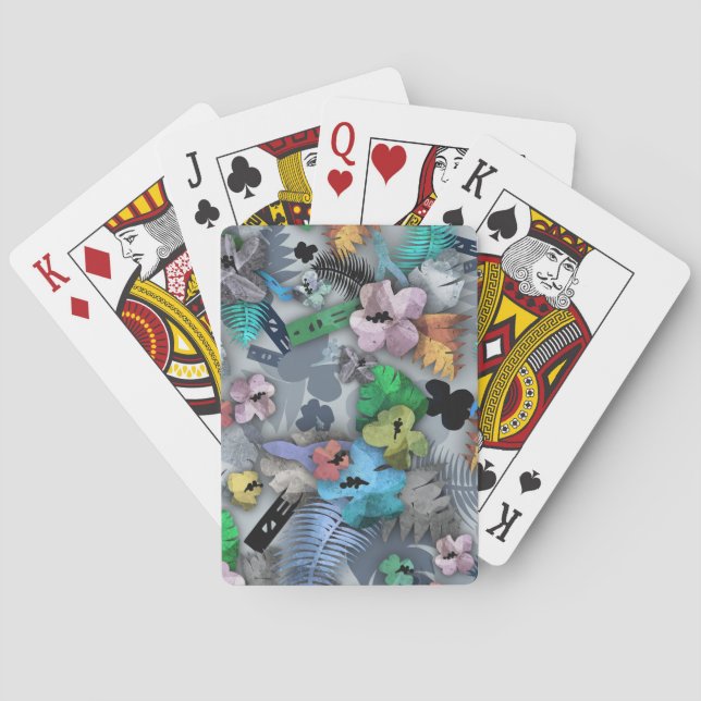 Jeu De Cartes Novelty Hawaiian Print Cartes de construction (dos)