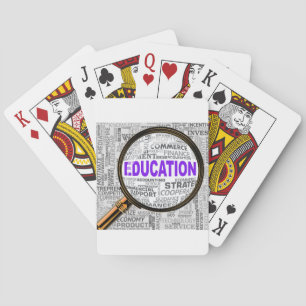 Jeu De Cartes Nuage de mots de loupe de concept d'éducation