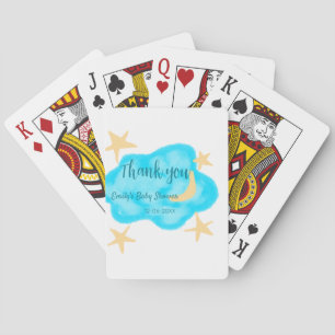 Jeu De Cartes Nuages étoilés de lune aquarelle baby shower ajout