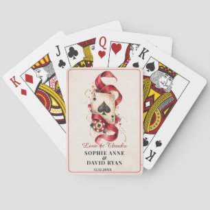 Jeu De Cartes Nuit de casino à l'aquarelle élégante Mariage bord