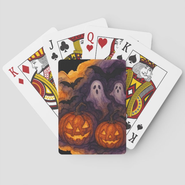 Jeu De Cartes Nuit Éffrayante et Citrouille (dos)