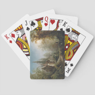 Jeu De Cartes Nuit illuminée au-dessus de la chapelle de campagn